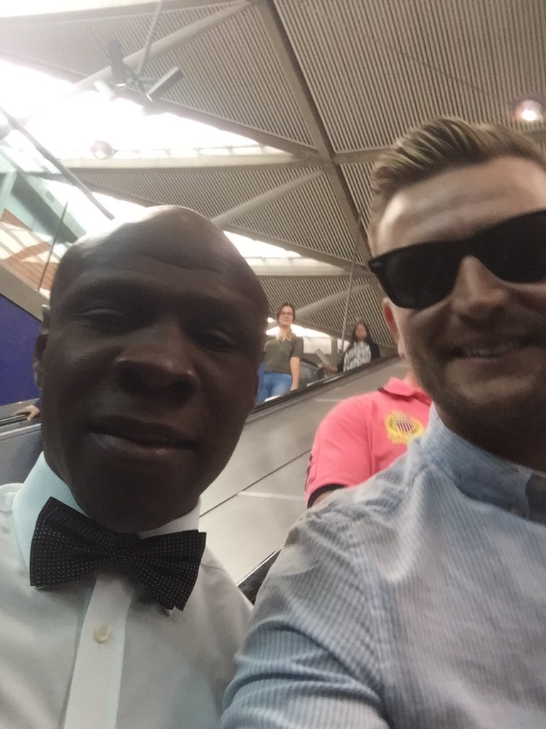 campo1986's tweet photo. @ChrisEubank has got some serious swag- I'm going to have to get a dicke bow. Hope you made your appointment champ https://t.co/npcSKH8JGc