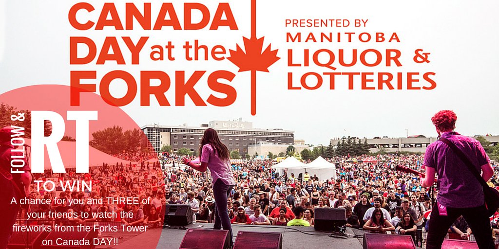 LiquorMarts's tweet photo. FOLLOW &amp; RT for your chance to watch the #CanadaDay fireworks from the tower at @TheForks! 18+ https://t.co/9Mn3diMGkm
