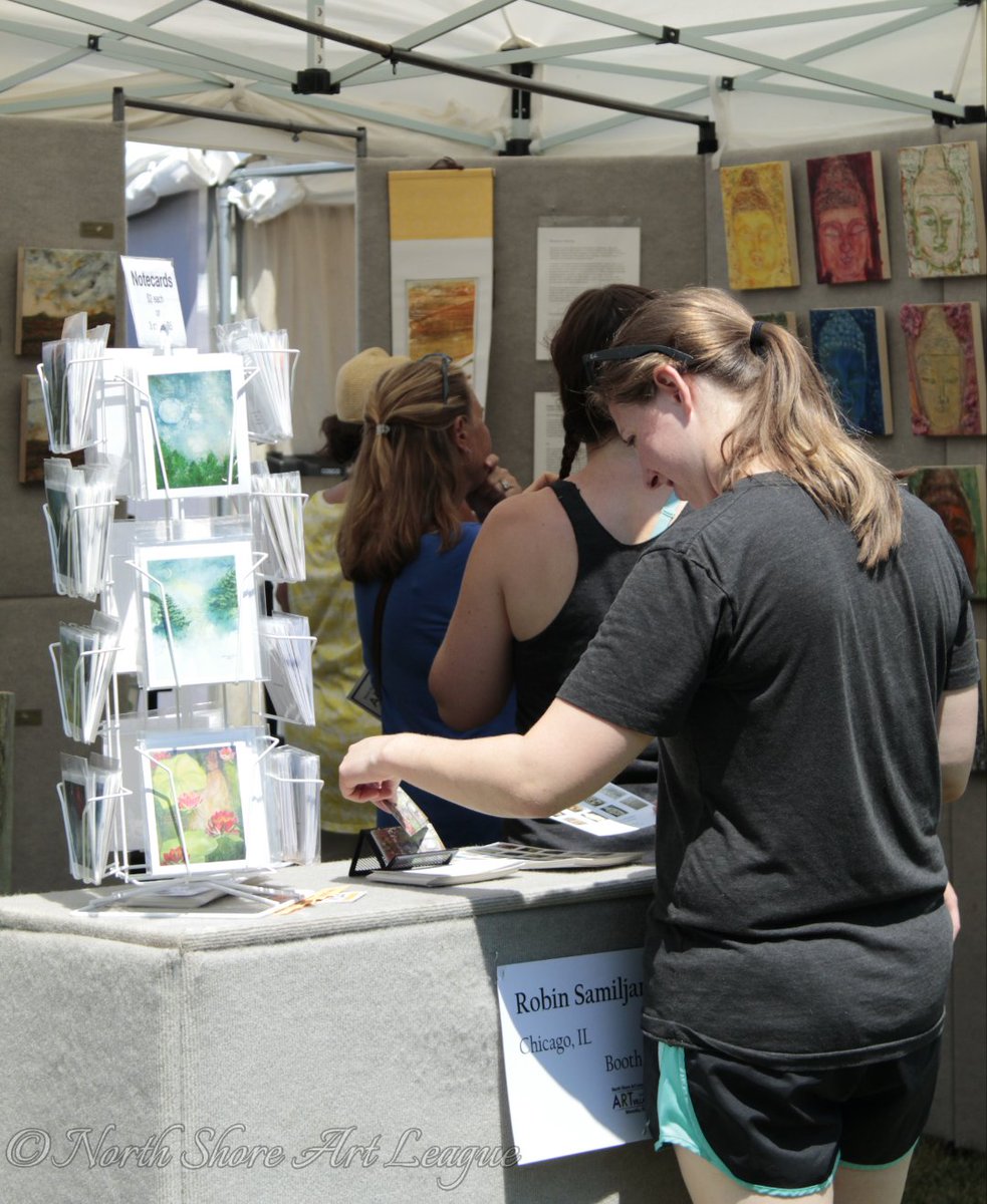 Last day of #ArtInTheVillage Check out Robin Samiljan and other artists from around the country in #Winnetka! #art