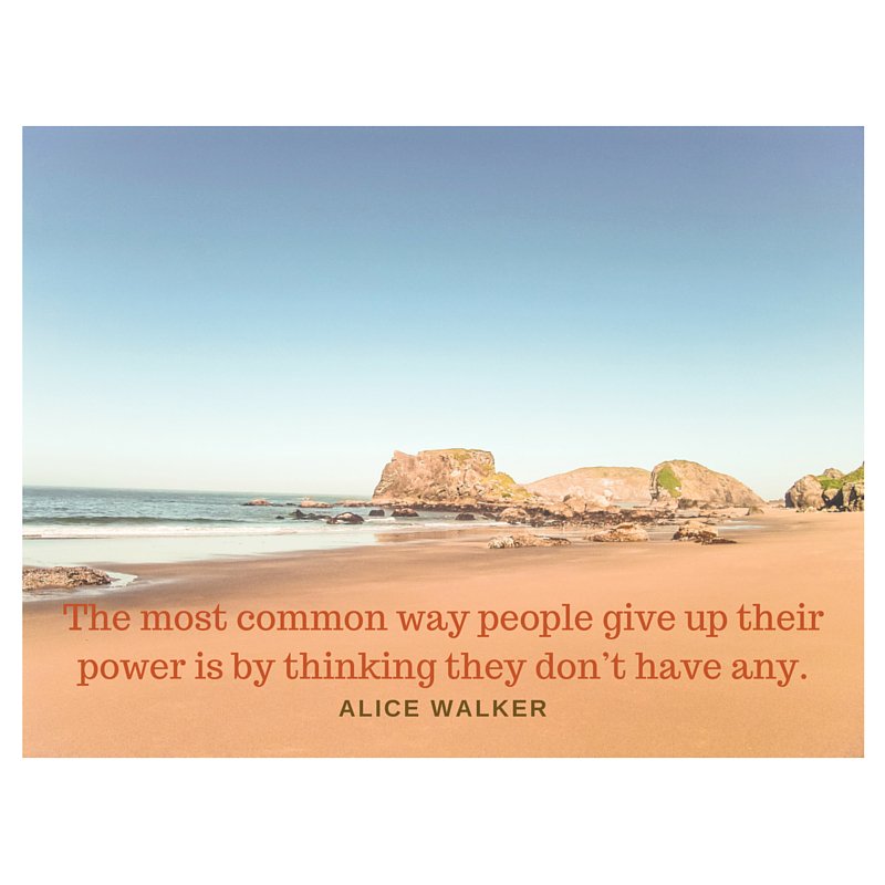 gaelynnwoods's tweet photo. "The most common way people give up their power is by thinking they don’t have any." Alice Walker #powerful #quotes https://t.co/tukyGIB9Ok