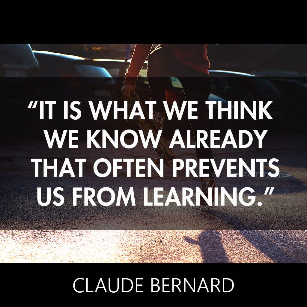 QuotesEffect's tweet photo. “It is what we think we know already that often prevents us from learning.” ― Claude Bernard #motivation #success https://t.co/wLaKHw0xvi