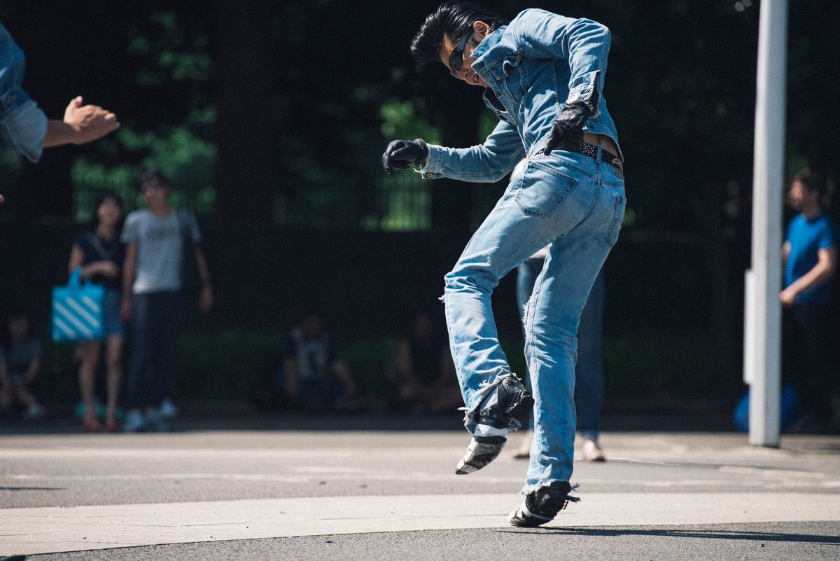 やまそう たかし 代々木公園入り口にて ロカビリー ツイスト ブルージーンズ ロカビリーダンス リーゼント 1980年代 Rockabilly