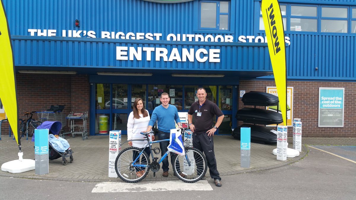 2 very happy winners of our raffle at the Armed forces day Fawley picking up their new bike.