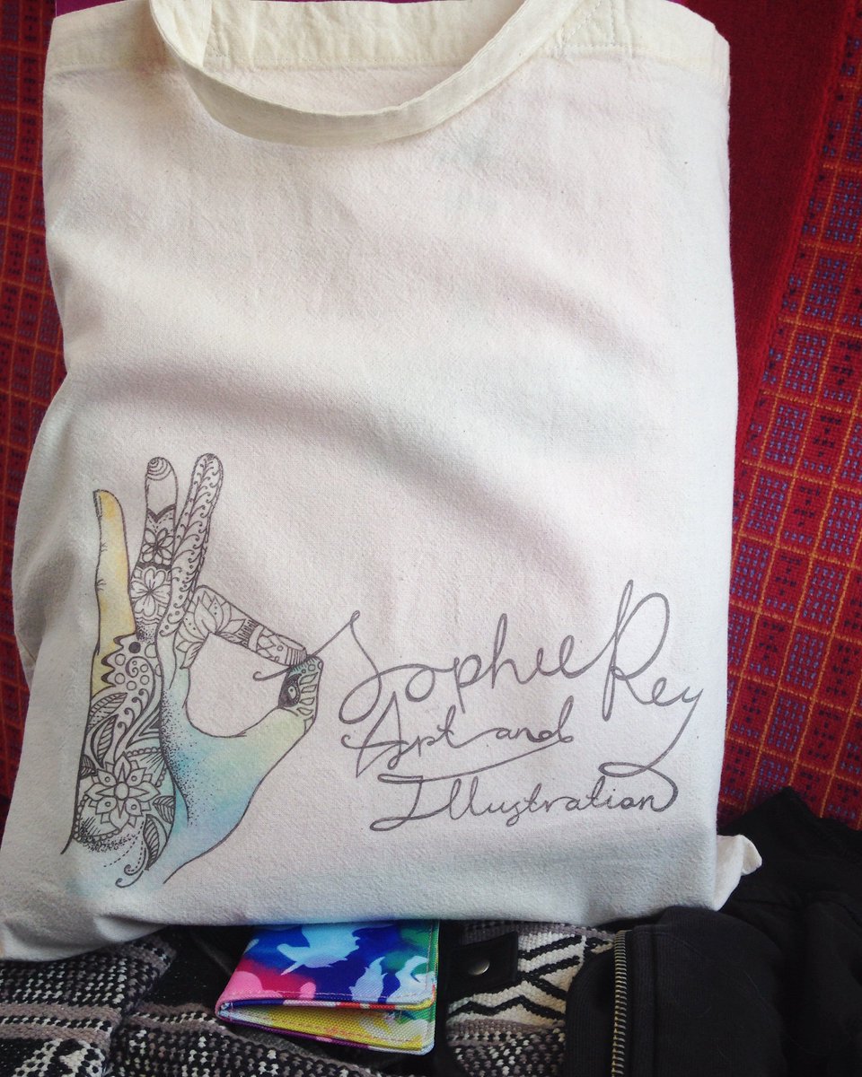 Taking my hand-printed tote bag out for a trip around London! #totebag #etsy #poledance #mermaid