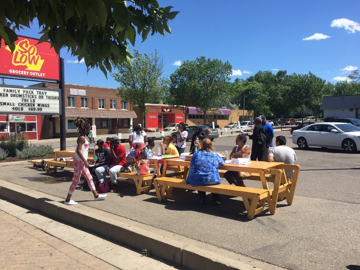 ReallyBigTable's tweet image. Better Bus Stops event in North Minneapolis today