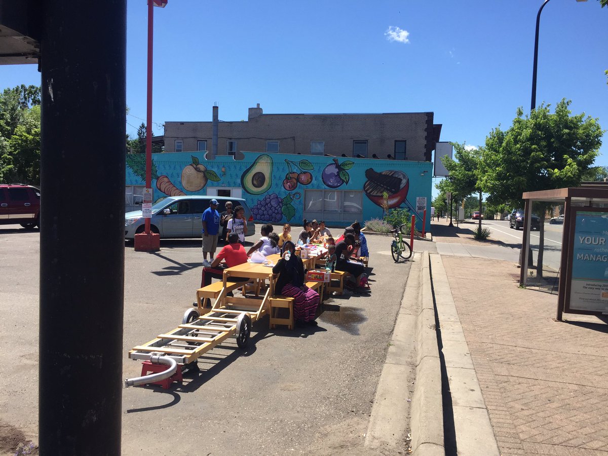 ReallyBigTable's tweet image. Better Bus Stops event in North Minneapolis today