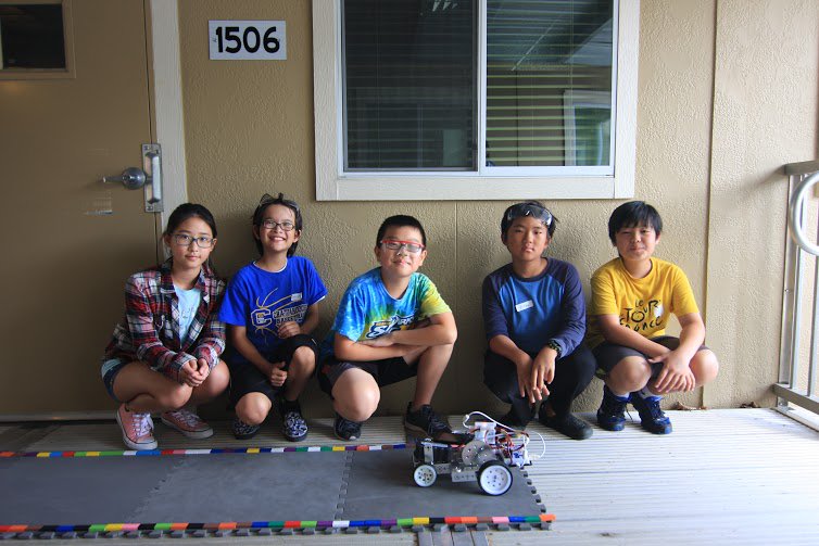Campers prepared at the start line for FTC drag racing.