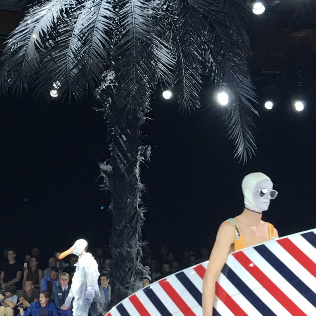 Surfers and surrealism @ThomBrowneNY show #MRPORTERontheroad #paris #pfw #pmfw