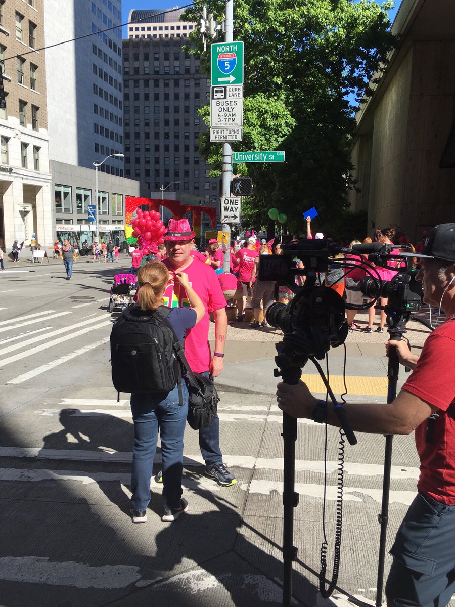 TMobileCFO's tweet photo. Great talking to @JenkinsStacey @KCTS9!! @TMobile’s proud to support the LGBT community! #MagentaPride #SeattlePride https://t.co/hedbneigAm