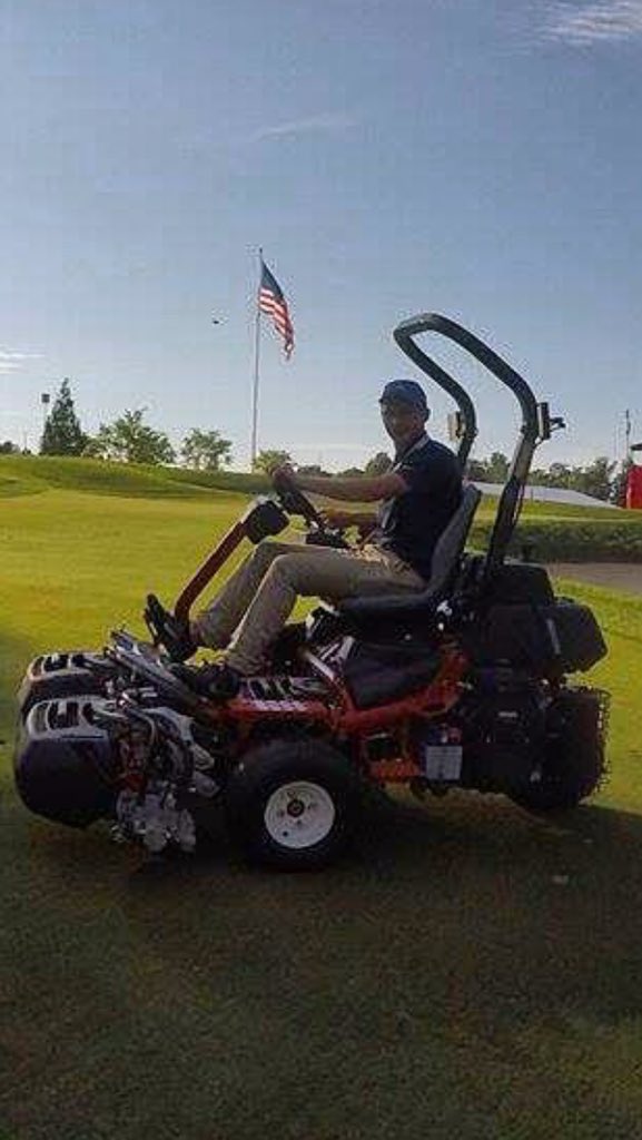 Jack mowing fairways at congressional cc.