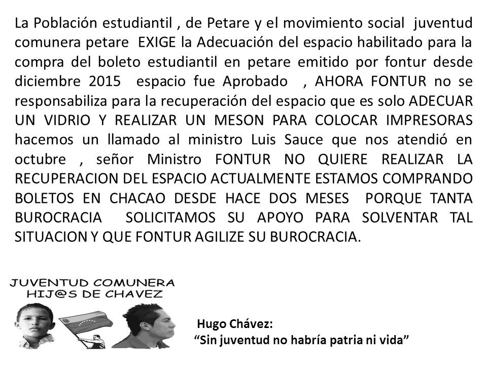 lexandra21's tweet photo. #NoPuedenConLaRevolucion @NicolasMaduro @HaimanVZLA en  @Fontur_Oficial no atiende caso PETARE Atencion  2meses ya https://t.co/Sh8ddIBjFn