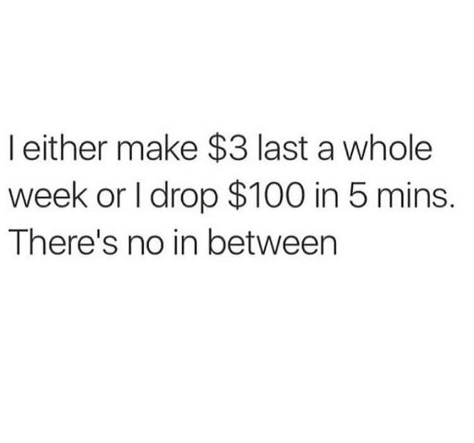 I've fasho made this same $3 last a whole 2 weeks while I've finessed at least $100 and blown it on food<a href="/tag/wce"class="tags"><span>#wce</span></a>
