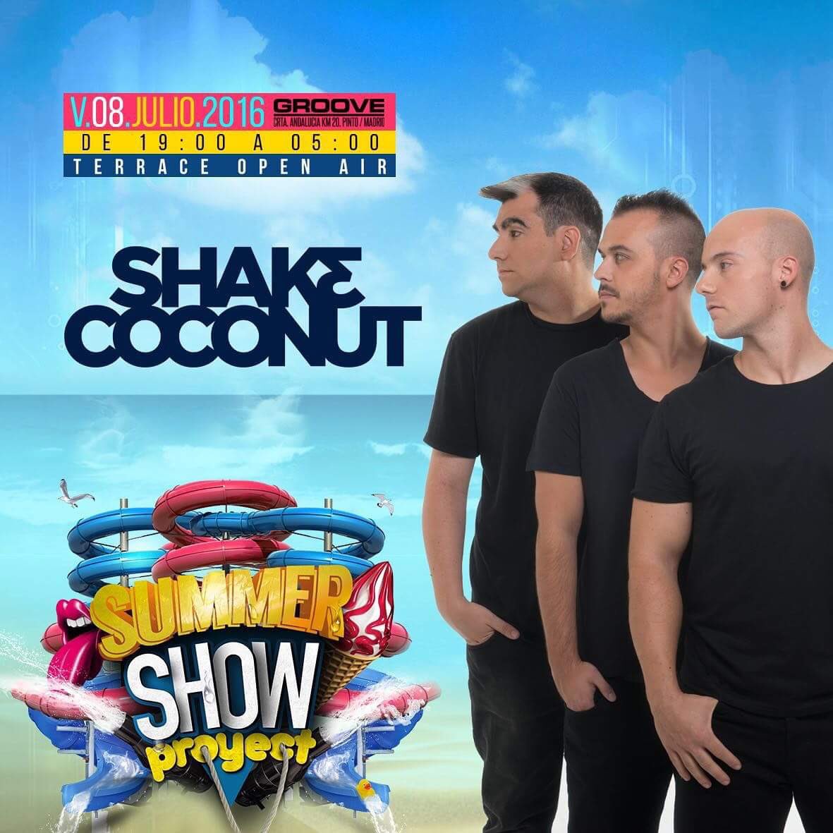 miguelroblesdj's tweet photo. Para los que se hayan quedado con más ganas de #RoyoShake el 8 de Julio @Shake_Coconut en @ShowProyect @SalaGroove 😎 https://t.co/YKFNa6IGAy