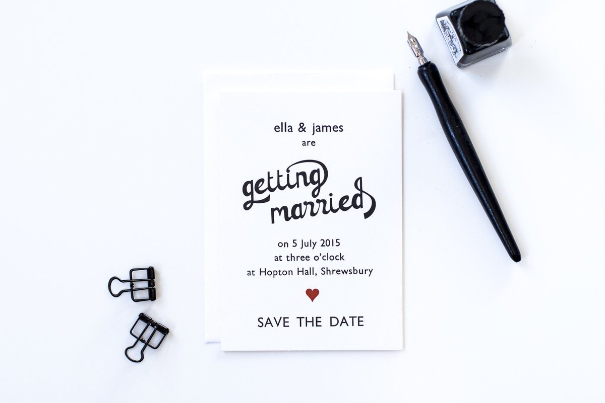 thepaperbrides's tweet photo. Letterpress Save-the-Date with heart stamp perfect to announce your #wedding to your F&amp;F https://t.co/803bpMR5k0 https://t.co/opxqcIccBz