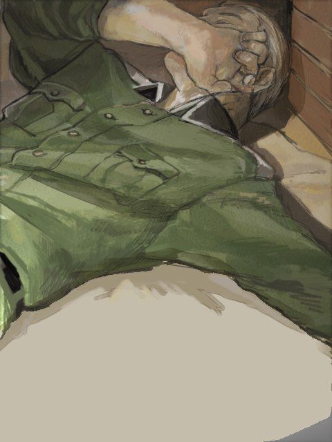 The German nation lay there exhausted from today's training and meeting. "today vas a long day" #OpenRP #Hetalia