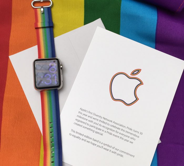 Apple’s Pride Watch band is sweet. Subtle throwback to the retro logo too. https://t.co/b6IkC11co7