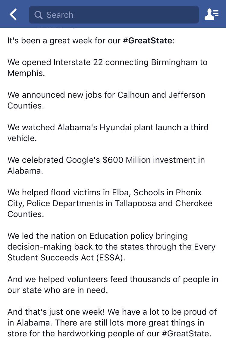 Gov. Robert Bentley @GovernorBentley on Twitter