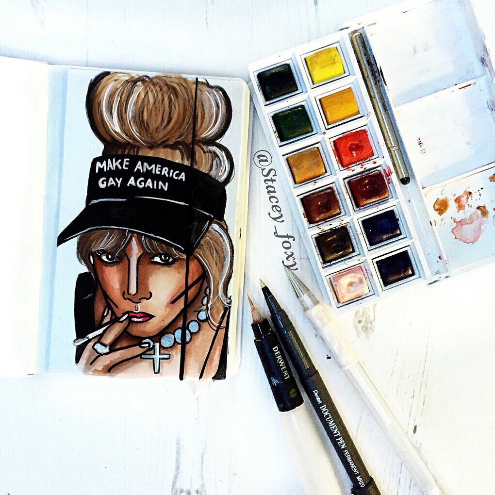 Stacey_FoxyArt's tweet photo. Sunday sketch #pride @nlyonne https://t.co/en8FiNfM2x
