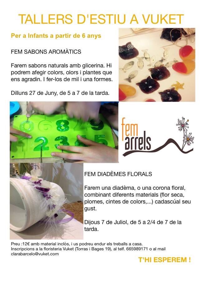femarrels's tweet photo. Demà a la tarda taller de sabons per a nens a @Vuket . Us hi esperem! https://t.co/vyZ0qd93iE