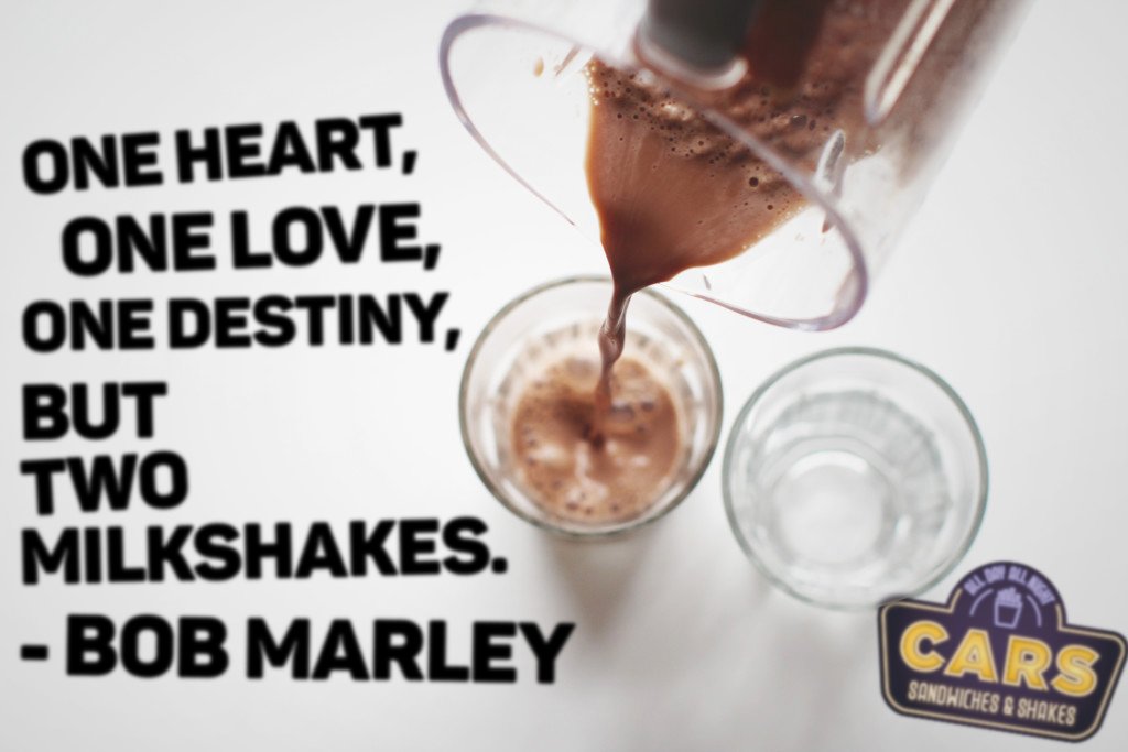 EATatCARS's tweet photo. Better make it double. #OneLove #TwoShakes #Love #Sunday #BobMarley https://t.co/gnnlJhyenT