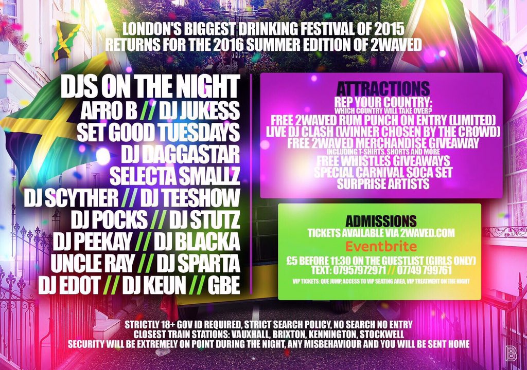 PocksYNL's tweet photo. #2WavedLDN #2WavedLDN 🎉

Tickets are now OUT , Purchase yours NOW 👇🏾👇🏾👇🏾‼️

https://t.co/6aILm7TRgB https://t.co/fIsum2wWCM