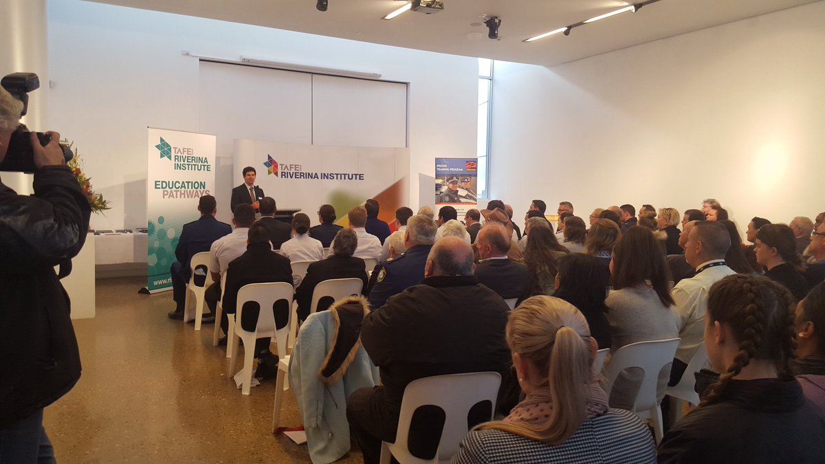 SarahNavin's tweet photo. At @RiverinaTAFE for the #IPROWD graduation. 8 new indigenous police recruits one step closer to their dream today 👍 https://t.co/Xog4oda2ue
