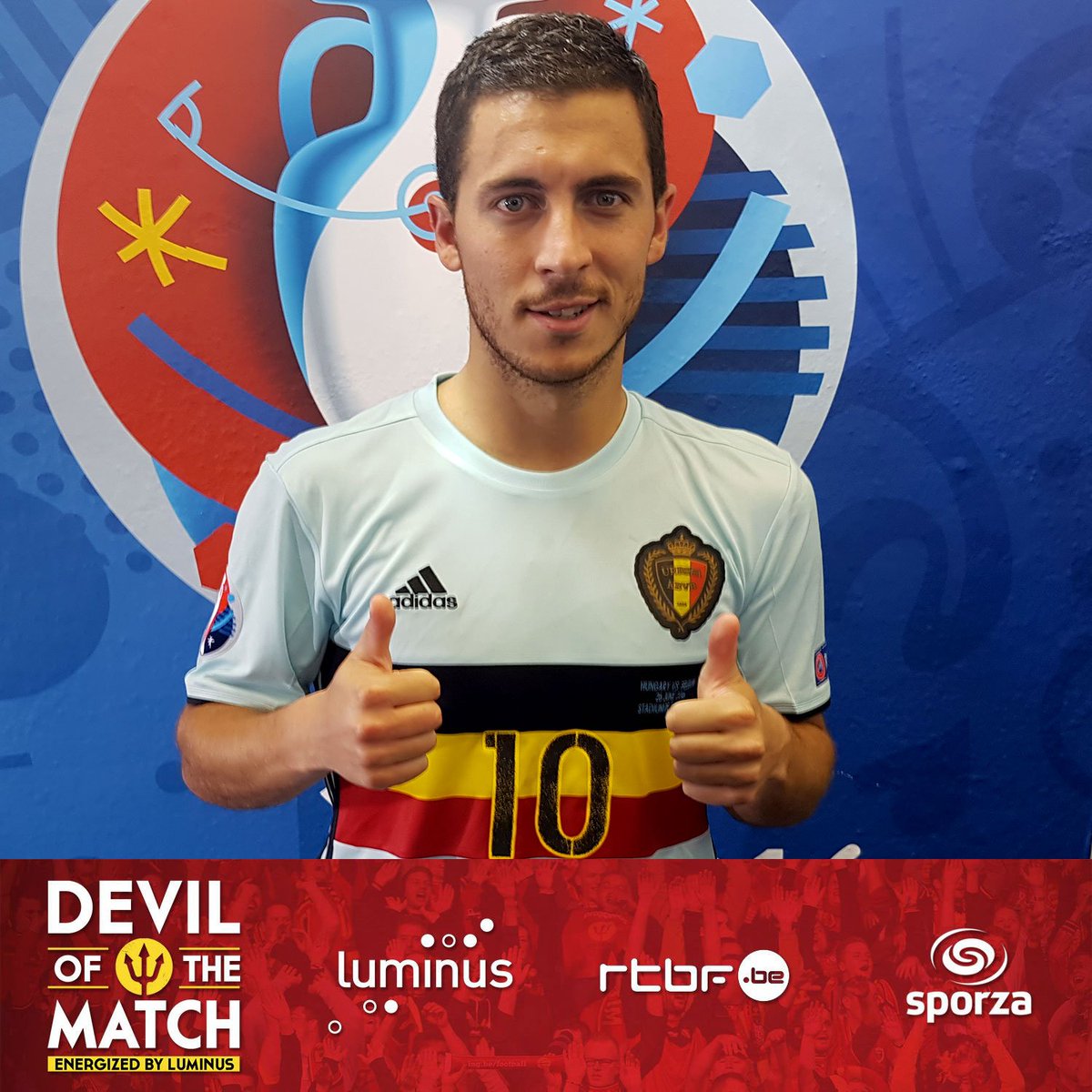 BelRedDevils's tweet photo. Devil of the match : @hazardeden10 !! #devilofthematch #hunbel #tousenfrance #luminus https://t.co/z8CtEVTkLb