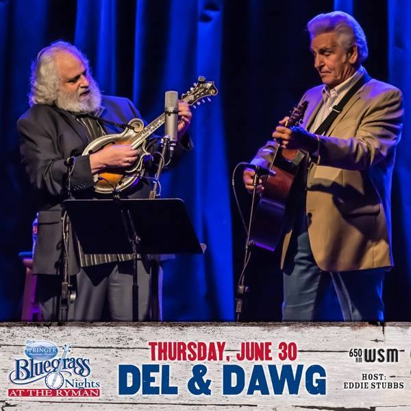 Thursday in Nashville #bluegrassnights at @TheRyman Del & Dawg @David_Grisman - get your tickets now!