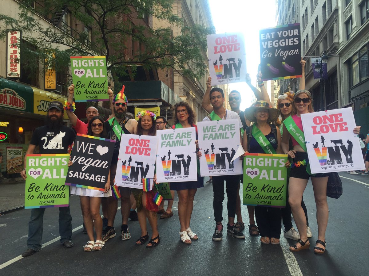 nyclass's tweet photo. Here we are getting ready to rock the @NYCPrideMarch! #loveislove #nycpride https://t.co/8EcnMOGC15