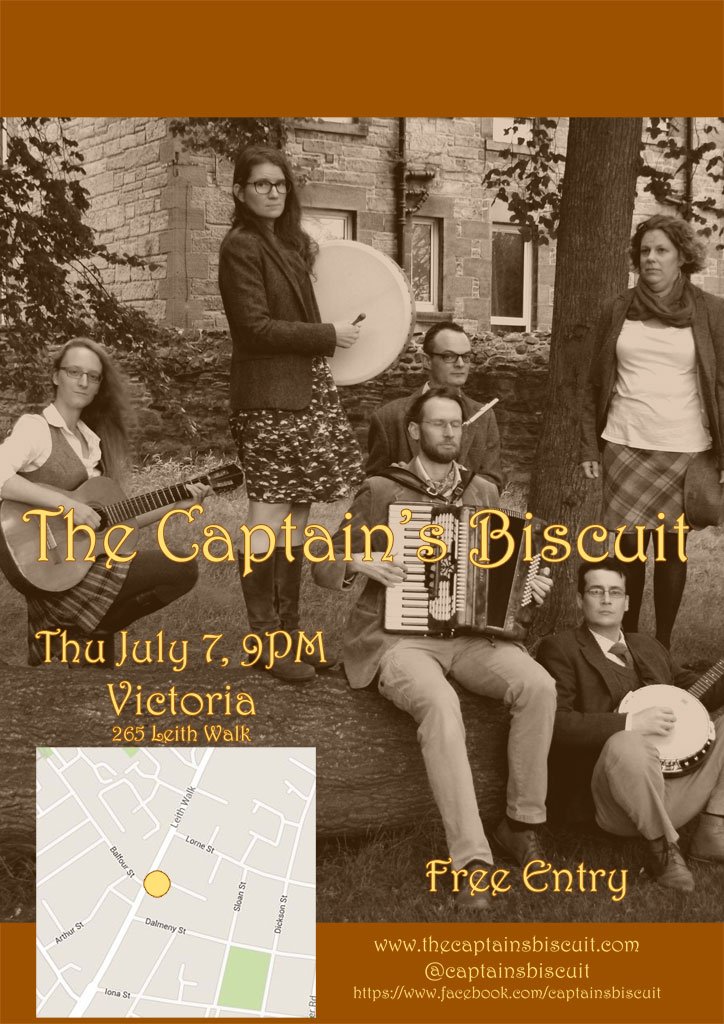 captainsbiscuit's tweet photo. TCB will be playing at the Victoria bar on Leith Walk from 9PM on Thursday the 7th of July. Hope to see you there. https://t.co/X3v9w5GZIn