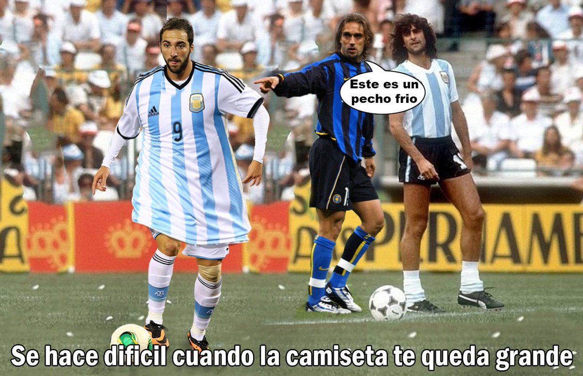 Él meme | Gonzalo Higuaín va de titular, un lugar que ha ocupado Gabriel  Batistuta y Mario Kempes, nada fácil ⚽️👇, image size:1200x775