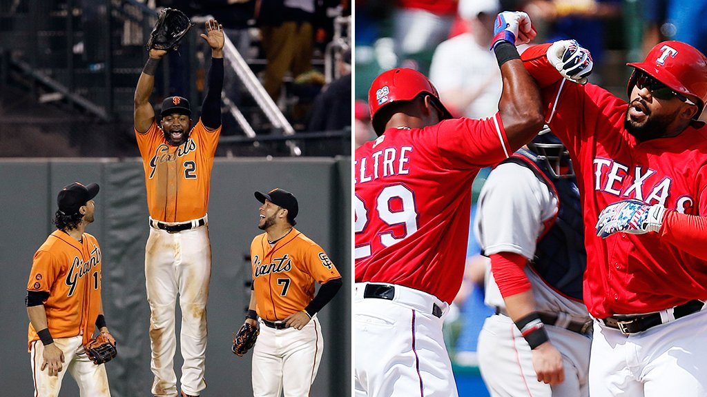 MLBStats's tweet photo. For the 1st time since May 1, the Cubs don’t lead @MLB in wins.

Everyone is chasing the @SFGiants &amp; @Rangers now. https://t.co/GqiwJmHVey