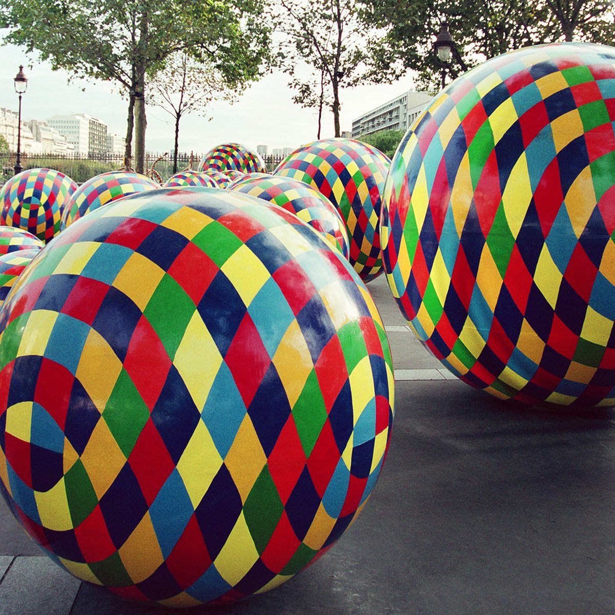 My spheres at Place de La Bastille, Paris.