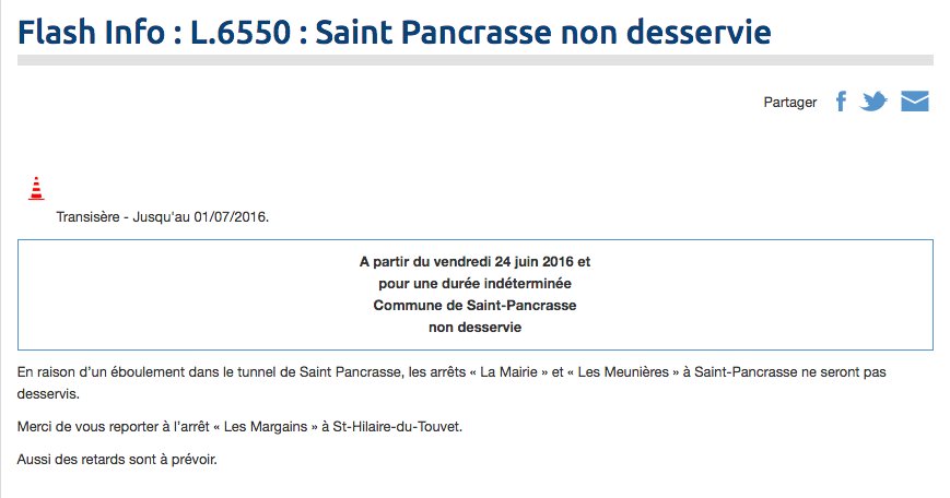 pdpr38's tweet photo. Tranisère L6550: St Bé-La Tronche
Arrêt Meunières et Mairie de St Pan non desservis pour une durée indéterminée https://t.co/Ljm76EPwUD