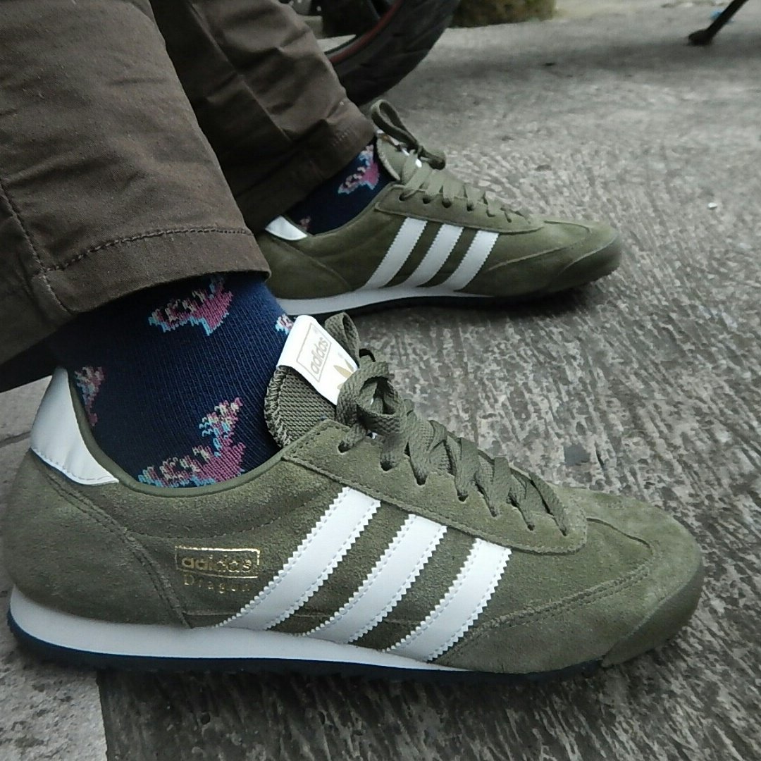 Pegashoes Bandung on Twitter: "Adidas Dragon (Olive Green Suede) Size 40 • 42 • 42 2/3 1/3 • 44 Original Made in Indonesia. Box Replaced / Twitter
