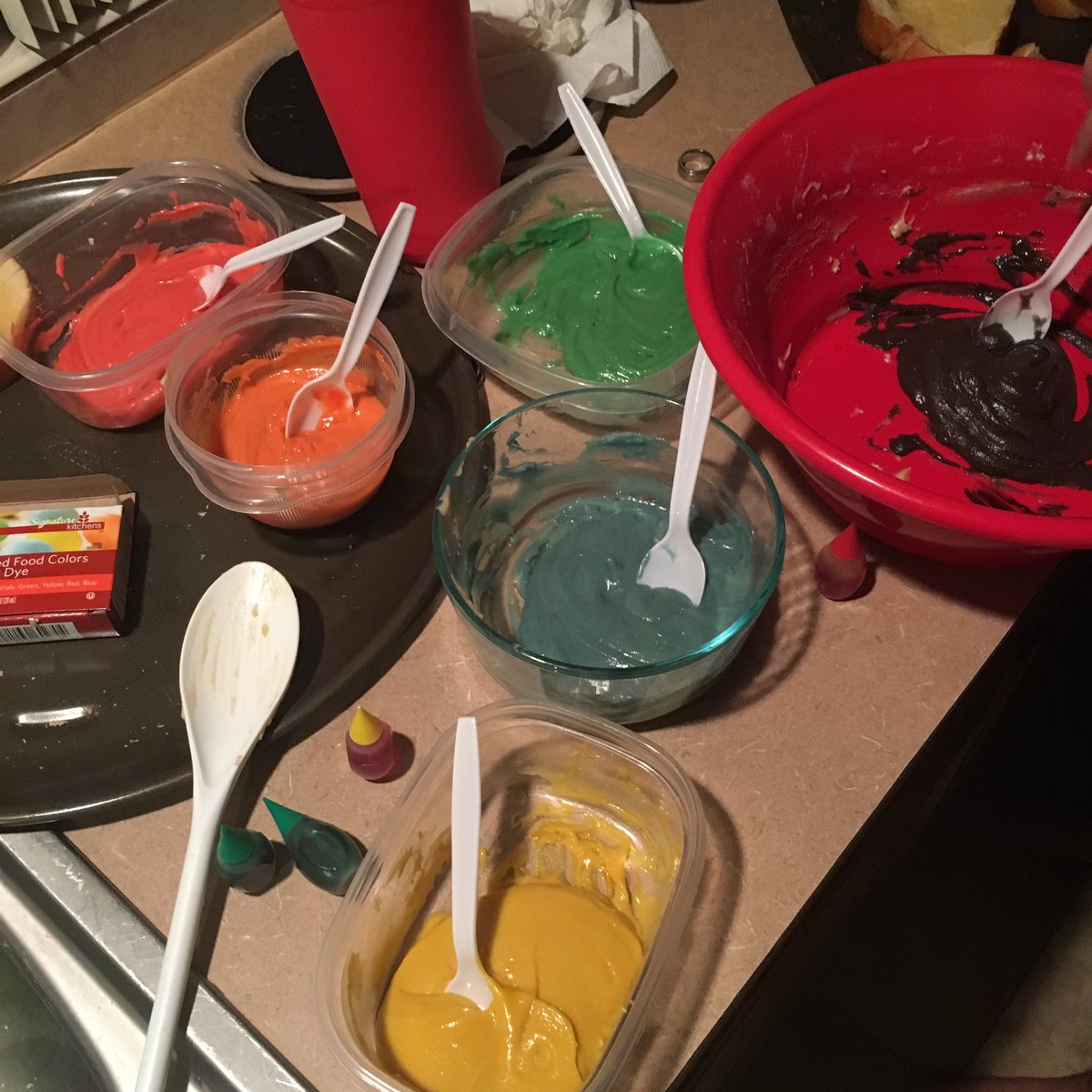 Error_Dave's tweet image. when you and john lack the knowledge of creating purple in pride cookies