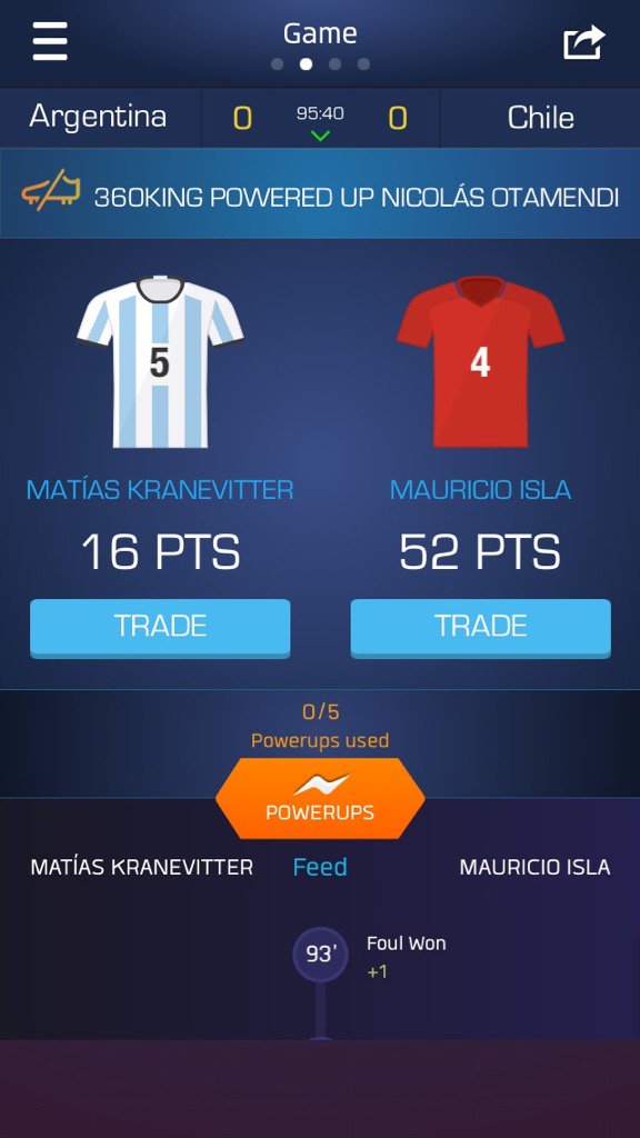 _TML_Updates's tweet image. Just used my Double Up on Matías Kranevitter on @ultimatefanlive for #ARG vs #Chile bnc.lt/m/cxLcE1Voou