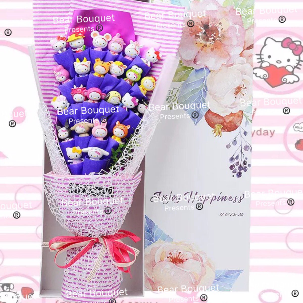 bear_bouquet's tweet photo. 🐻💐presents: 24 different HelloKitty bouquet #bearbouquet #bouquet #designthinking #HelloKittyenMC #handmade #floral https://t.co/vOJwombGpC