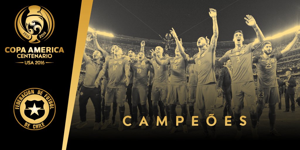 CA2016_pt's tweet photo. BICAMPEÃO ⚽️ 🏆 🇨🇱  #LaRoja #CopaAmerica https://t.co/rnUBmHuBHp