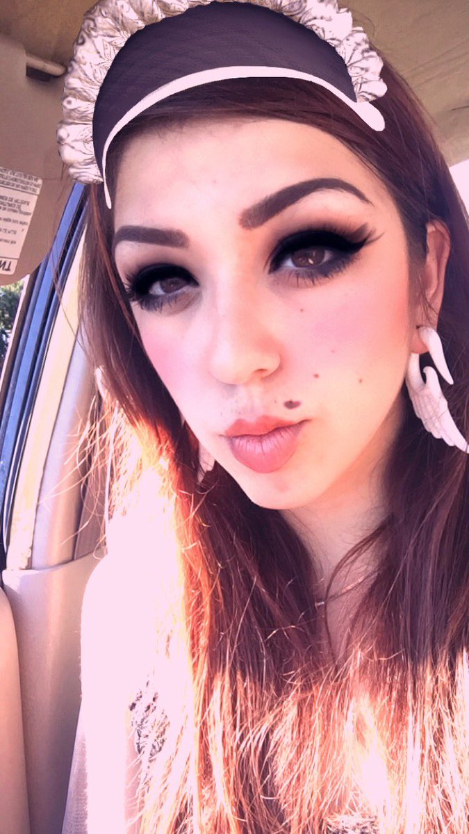LilLaceyLace's tweet photo. Today's Makeup Was Inspired By The New French Maid Filter on Snapchat. #Inspiredlooks https://t.co/xzQI2PIqPD