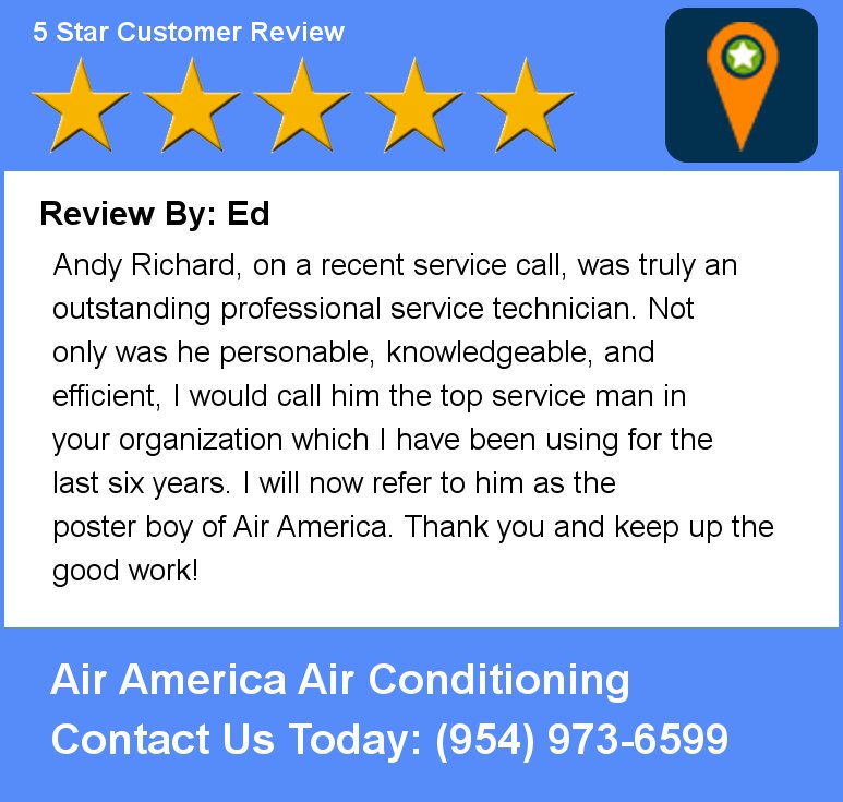 Review By: Ed Andy Richard, on a recent service call, was truly an outstanding professional service technician.  Not