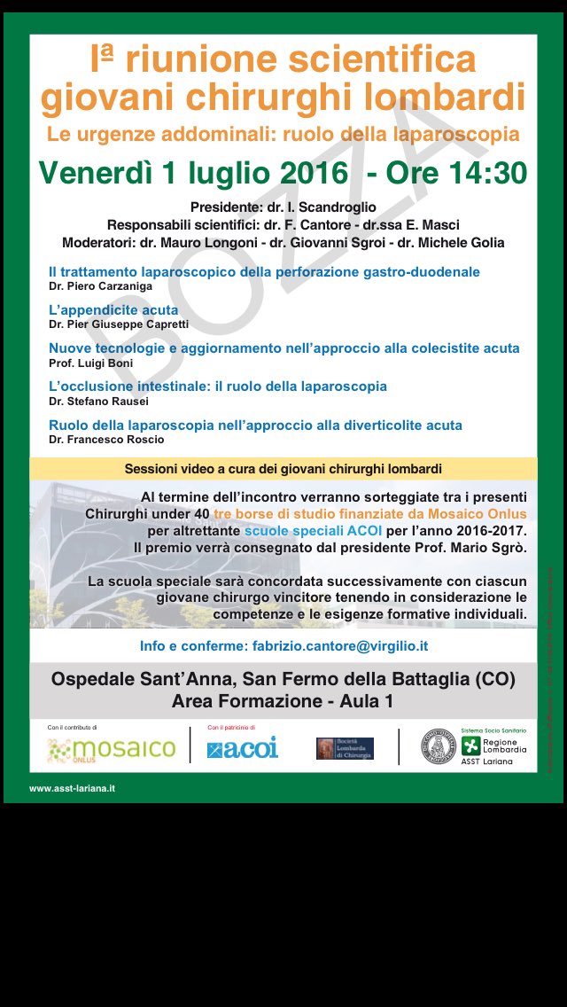 ACOILombardia's tweet photo. SAVE the Date!! @Chirurghi_ACOI #chirurgia #giovanichirurghi #chirurgialombarda https://t.co/ftMGQm2kgN