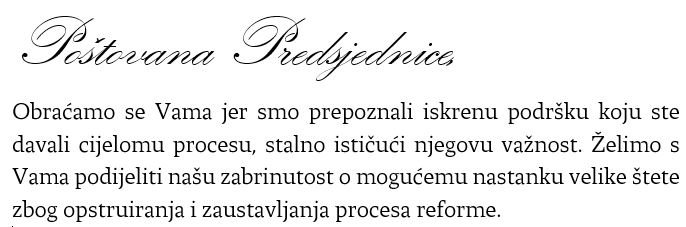 Članovi svih stručnih skupina Cjelovite kurikularne reforme obratili su se Predsjednici Kolindi Grabar-Kitarović