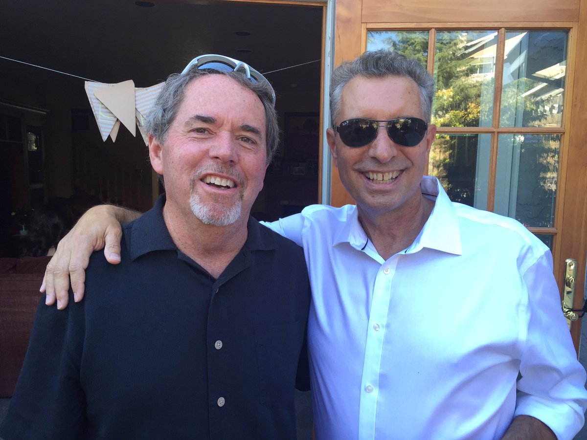 GUSDSUPT's tweet photo. Small world! Ran into @PleasantonUSD @AmadorValley HS teacher Clark Fuller @RamiMuthmusd retirement party in Benicia https://t.co/TlXGngcHht