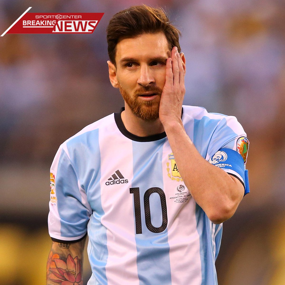 BREAKING: Argentina F Lionel Messi says that he will retire from international competition.