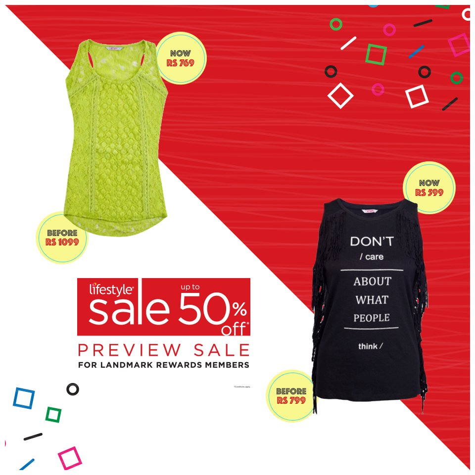 Lifestyle_Store's tweet photo. Watch out for exciting discounts at the #LifestyleSale starting today. Upto 50% Off on your favorite brands! https://t.co/jbNTMz4jFs