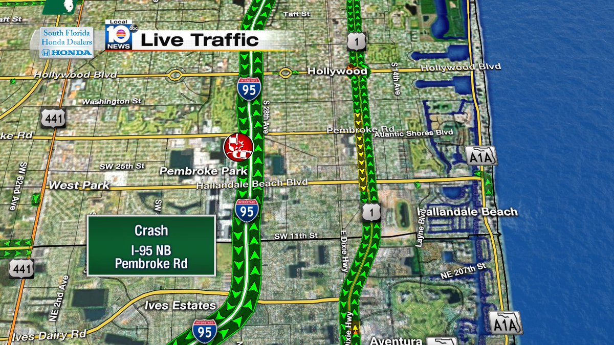 Crash on I-95 NB & Pembroke Rd #TRAFFIC https://t.co/ihZtz6xC0F