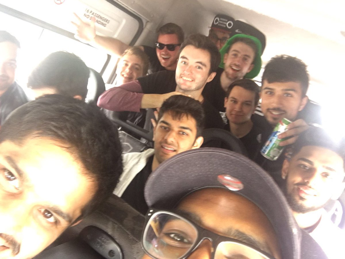 Most of the squad on the bus #AUCCOnTour