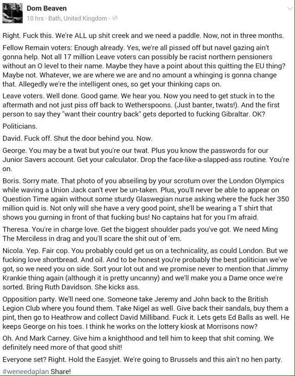 At least someone has a plan, get this man to Downing Street! #weneedaplan #EUref