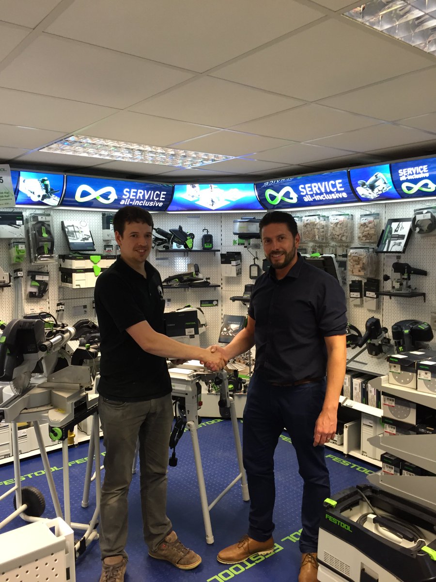 BrightonTools's tweet photo. Winner from #WestWoodFair Ali Macallan from Cimitree furniture who won the #SYSROCK radio from @Festool_GB https://t.co/F8CESaaywX